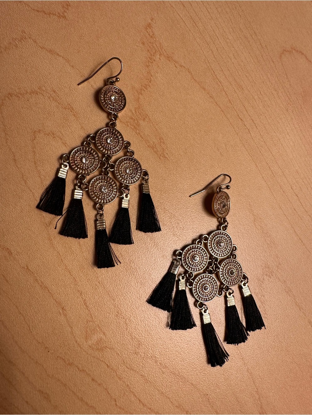 ⭐️ Boho Black Tassel Drop Earrings